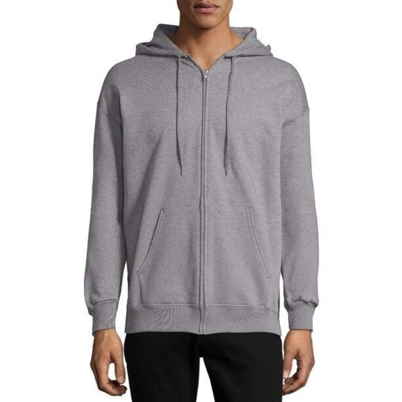 Hanes Men's Ultimate Cotton Heavyweight Fleece Full Zip Hoodie Grey Size 2XL - Picture 1 of 3
